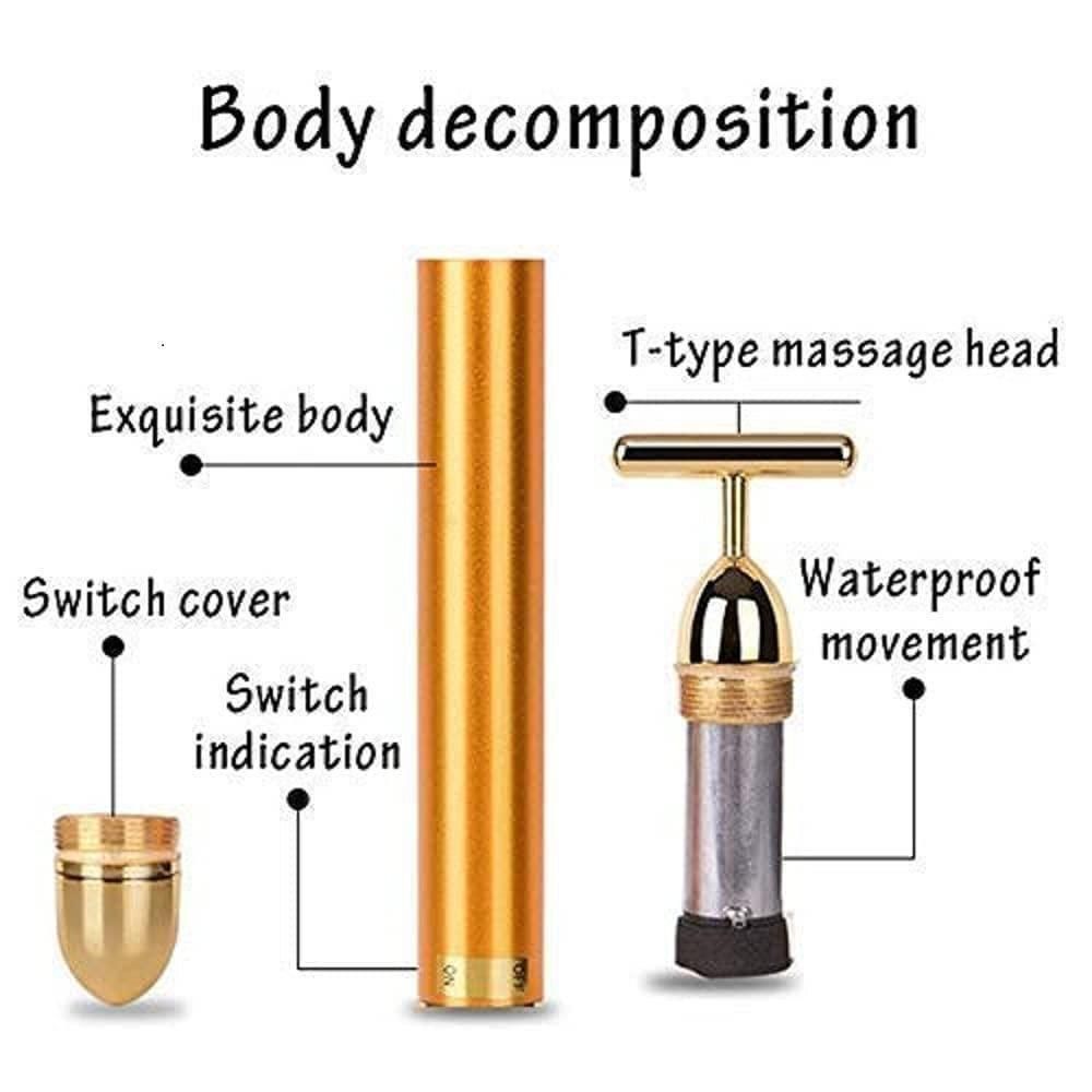 24K Gold Energy Beauty Bar – Electric Facial Massage Roller Beauty & Personal Care → Facial Massager / Skincare Tool
