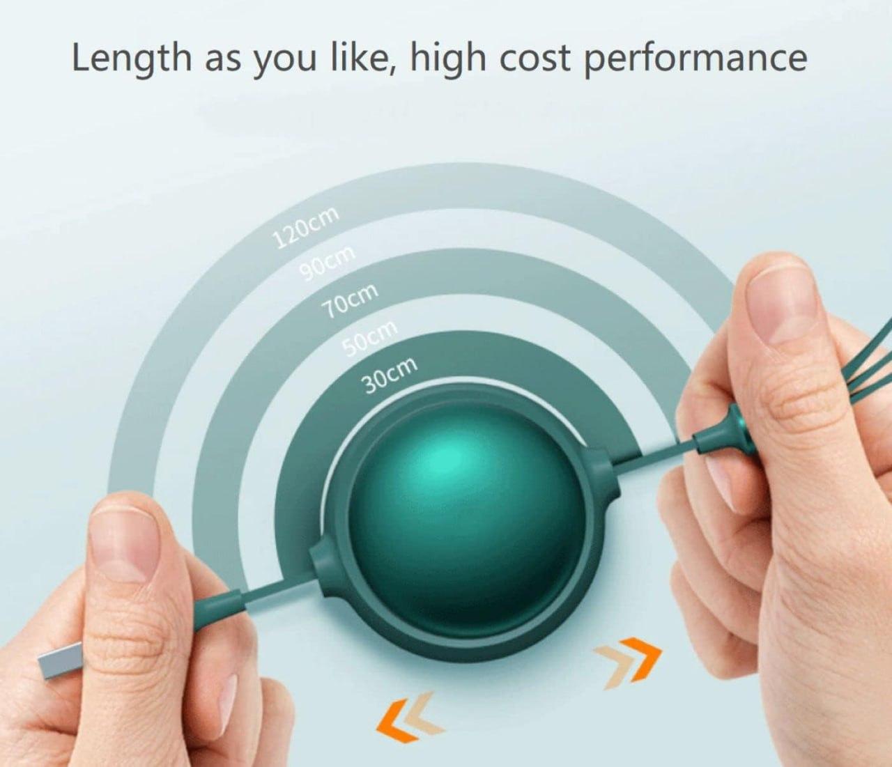 3a in 1 USB Retractable Data Cable– Fast Charging | Universal Charger compatible with iPhone, Type-C & Micro USB 🔌 Mobile Accessories / Charging Cable / Fast Charging Wire