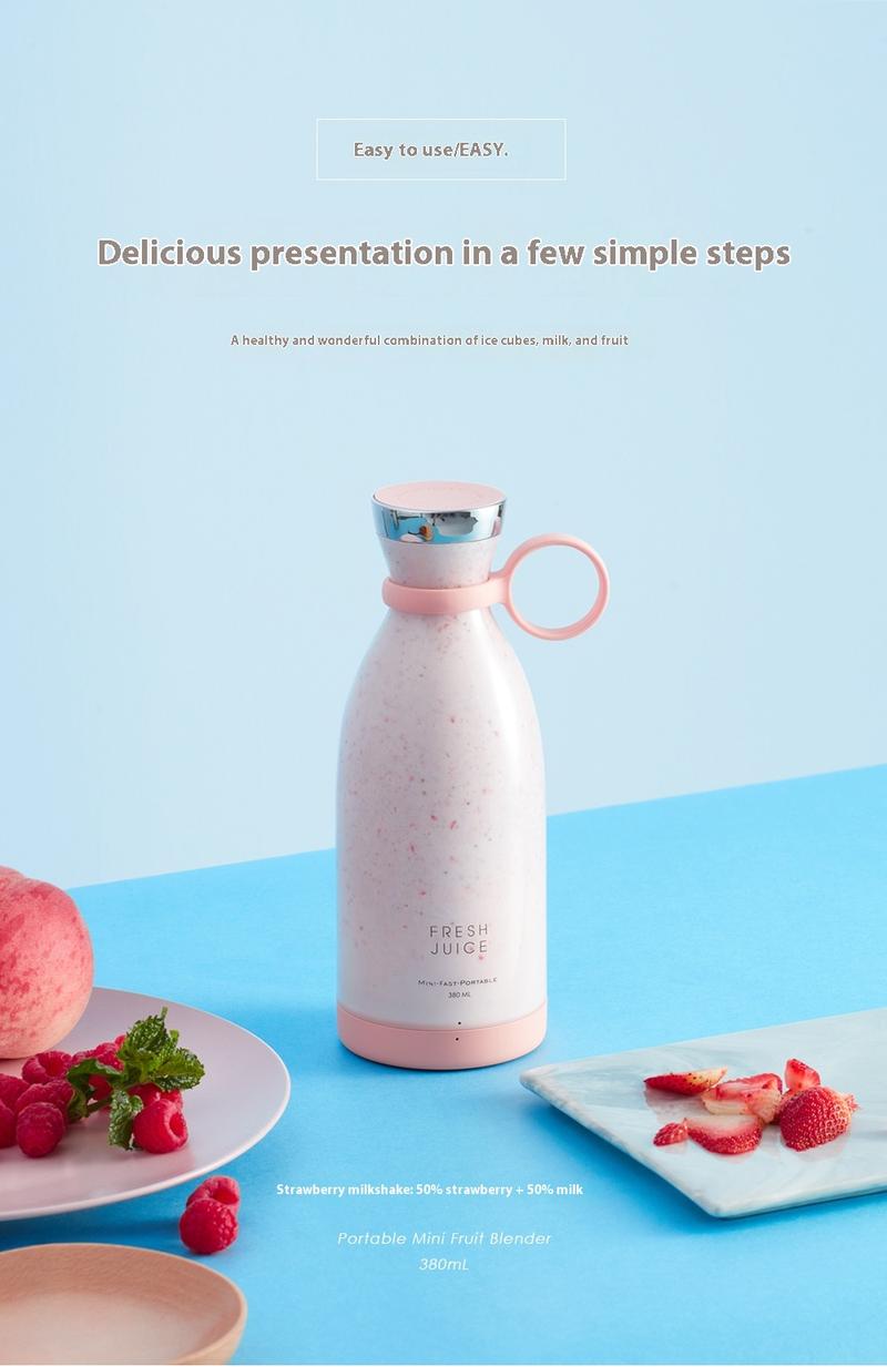Travel USB Portable Mini Juicer Bottle – Rechargeable Travel Blender for Shakes & Juices