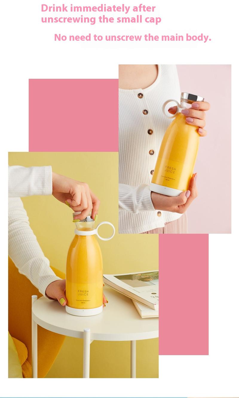 Travel USB Portable Mini Juicer Bottle – Rechargeable Travel Blender for Shakes & Juices