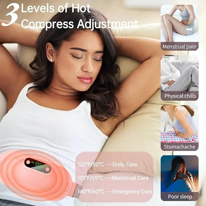 Portable Cordless Heating Pad | Fast Relief for Period Pain & Cramps Heating Pad / Menstrual Pain Relief Belt / Wellness Gadget