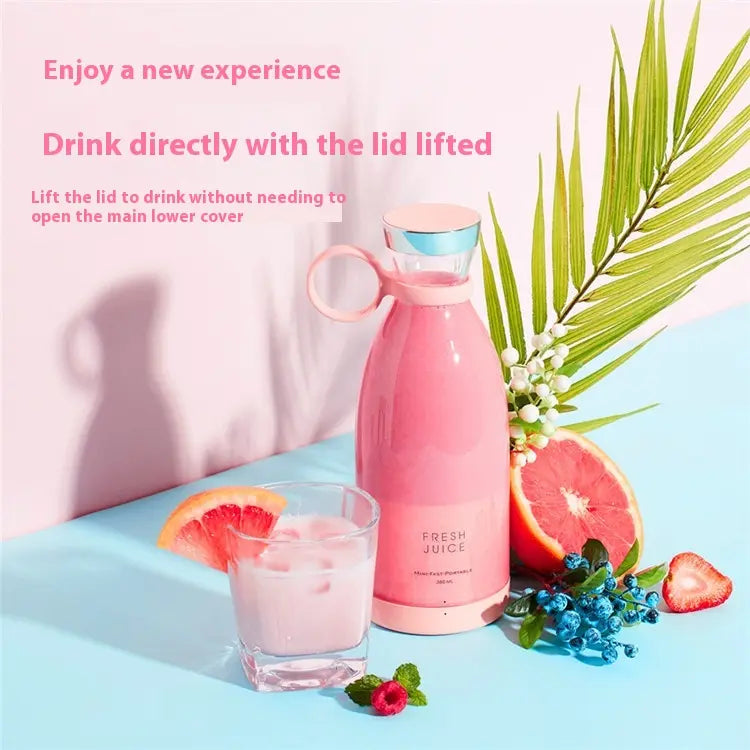 Travel USB Portable Mini Juicer Bottle – Rechargeable Travel Blender for Shakes & Juices