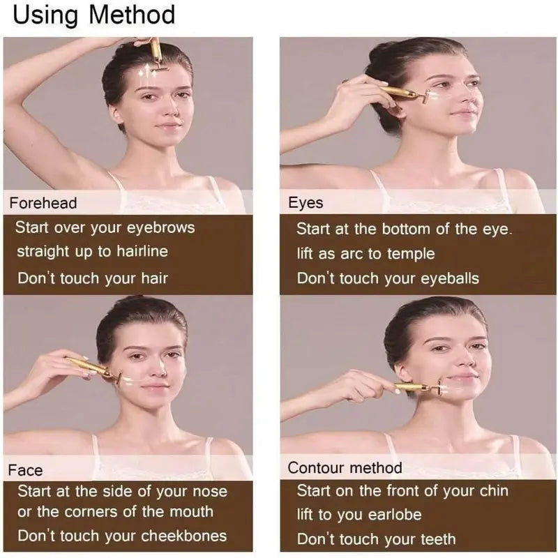 24K Gold Energy Beauty Bar – Electric Facial Massage Roller Beauty & Personal Care → Facial Massager / Skincare Tool